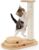 Made4Pets Wooden Cat Scratching Post Cat Scratcher Toys with Two-Layer Kitten Turntable Interactive Balls and Dangling Ball for Kitty Kitten Indoor Cats