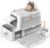 Enclosed Stainless Steel Cat Litter Box with Lid，XL Large Metal Cat Box with Drawer for Big Cats,Top Exit Kitty Litter Box Includes Scoop, Filter Pedal,Odor Control, Easy Cleaning