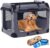 Petprsco 40 Inch Collapsible Dog Crate, Portable Dog Crates for Large Dogs, XL Pet Crate for Travel, 3 Door Soft Pet Kennel with Durable Mesh Windows Indoor & Outside
