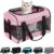Cat Carrying Case – Pet Carrier Airline Approved, Protable and Breathable Pet Travel Carrier Removable Fleece Pad, Collapsible Cat Carrier Dog Carrier for Medium Cats Small Cats Dogs (Medium, Pink)