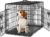 Yaheetech 36 inch Double Door Dog Crate w/Divider for Puppy, Collapsible Metal Dog Kennel with Removable Tray, Portable Travel Cage, Black