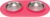 Messy Cats Double Silicone Feeder with Stainless Saucer Shaped Bowl | Anti-Slip Non-Skid Cat Food Bowls | Two Cat Bowls in Feeding/Water Station | 1.75 Cups per Bowl (Watermelon)