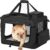 Feandrea Dog Crate, Collapsible Pet Carrier, M, Portable Soft Dog Crate, Oxford Fabric, Mesh, Metal Frame, with Handle, Storage Pockets, 24 x 16.5 x 16.5 Inches, Black UPDC60H