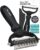 Maxpower Planet Pet Grooming Brush – Double Sided Shedding, Dematting – Undercoat Rake for Dogs – Dog Grooming Brush – Deshedding Brush for Dogs – Dog Brush, Cat Brush, Reduce Shedding by 95%, Black