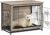 Feandrea Dog Crate Furniture, Side End Table, Heavy-Duty Modern Kennel Cage with Multi-Purpose Removable Tray, Double Doors, for Dogs up to 20 kg, Greige UPFC002G01