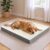 Extra Large Waterproof Dog Bed – Orthopedic Support & Egg Crate Foam Dogs Mat, Soft & Cozy Dog Crate Pad with Non-Slip Bottom & Machine Washable Cover, XL-C Pet Mat, Beige