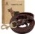 FAIRWIN Leather Dog Leash Braided Genuine Soft Leather Dog Training Brass Buckle 6FT Laisse Cuir Pour Chien Heavy Duty Leashes for Large Big Medium Small K9 Dogs Walking