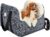 Pawaboo Small Dog Car Seat -Extra Soft- Dog Bed Car Seat for Small Dogs, Puppy Seat for Car with Fixed Buckle and Safety Leash, Thickened Dog Bed Car Seat, Pet Travel Carrier Bed Up to 25lbs (Grey)
